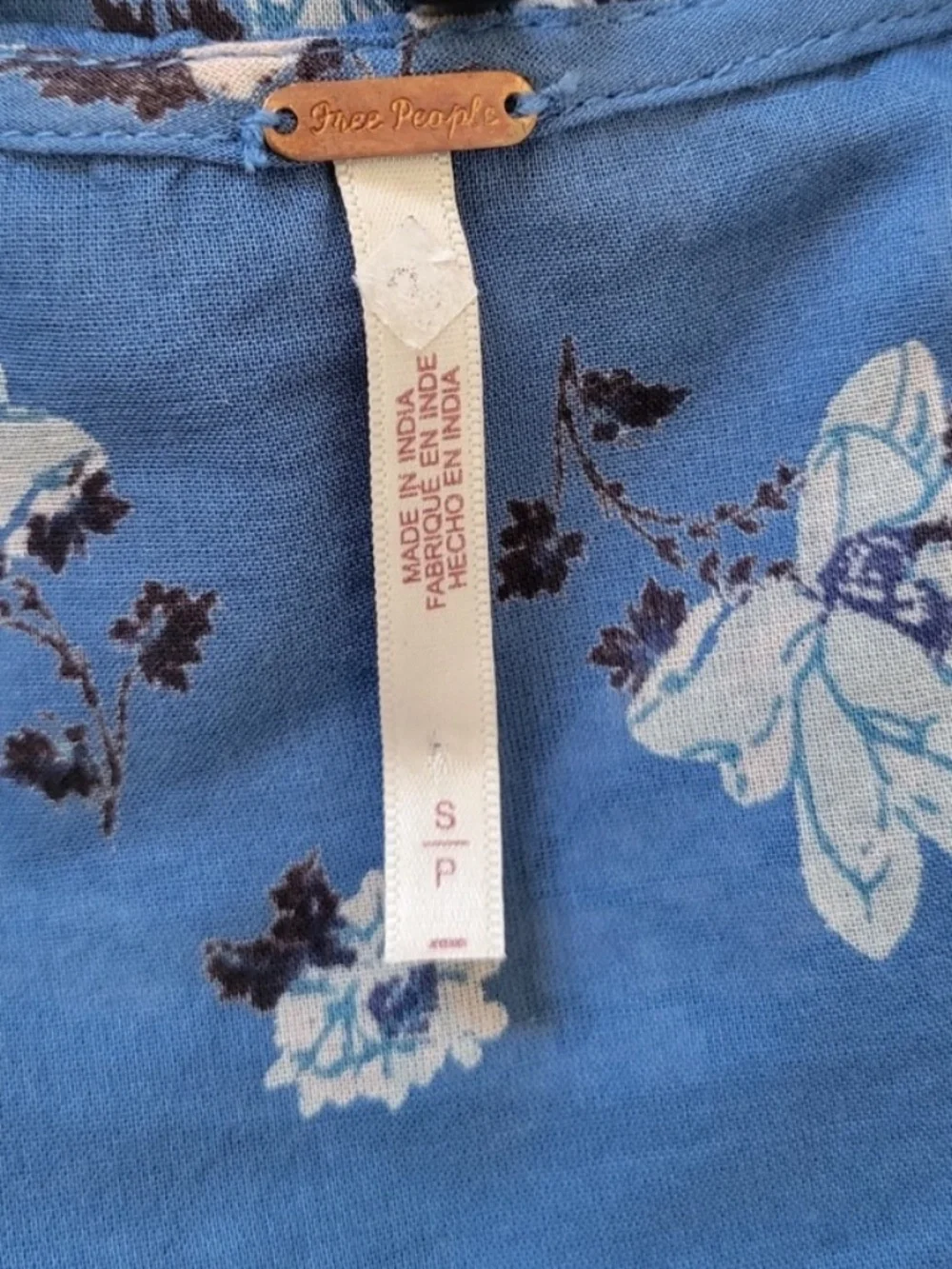 Free People Amanda Ruffle Soft Cotton V-Neck Wrap Floral Flower Blouse Top